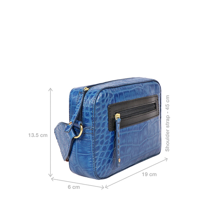 Valentine Blue Leather Crossbody