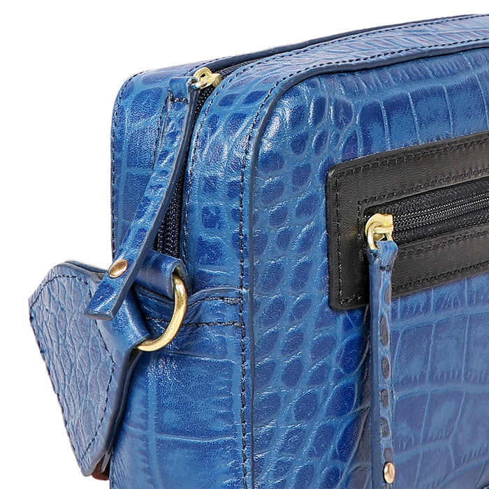 Valentine Blue Leather Crossbody