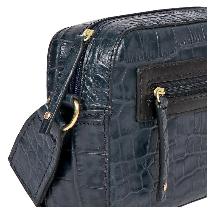 Valentine Blue Leather Crossbody
