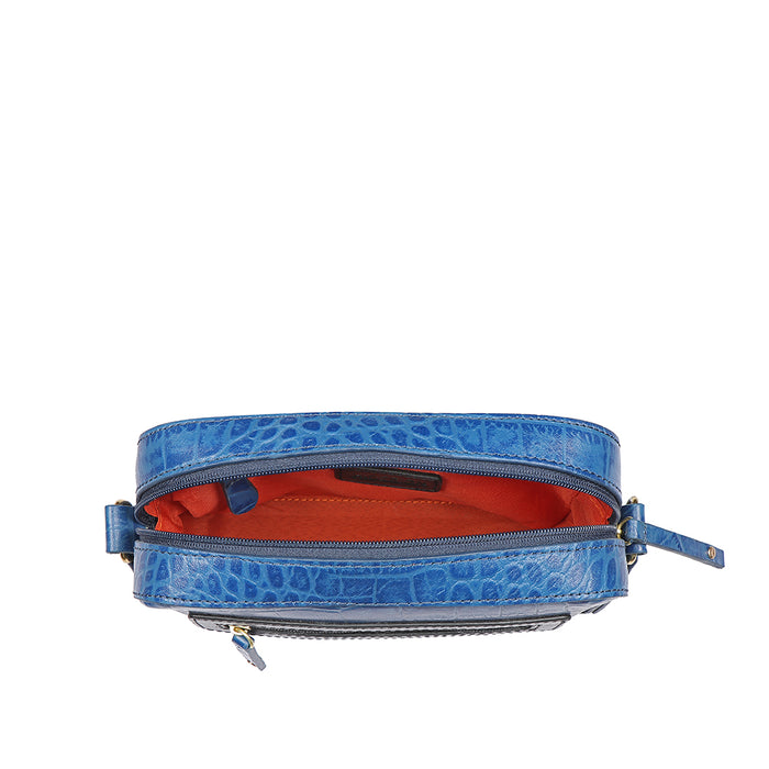Valentine Blue Leather Crossbody