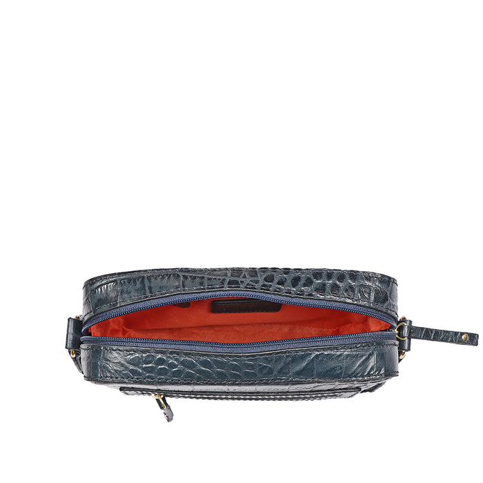 Valentine Blue Leather Crossbody