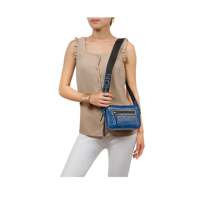 Valentine Blue Leather Crossbody