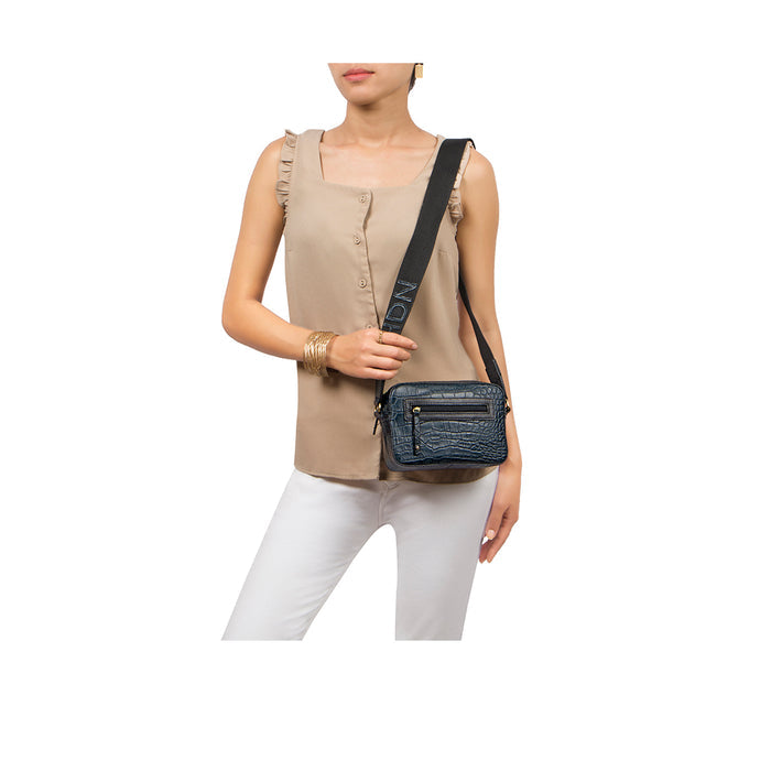 Valentine Blue Leather Crossbody