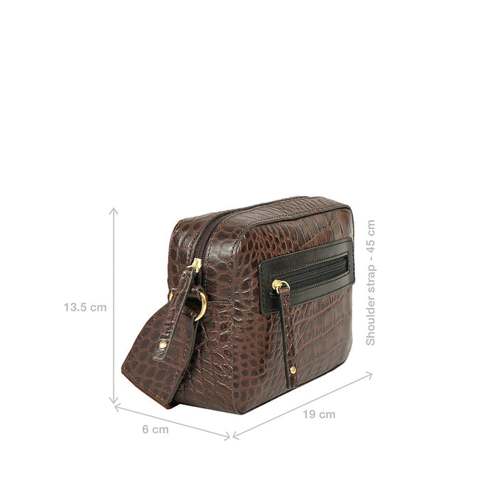 Valentine Brown Leather Crossbody