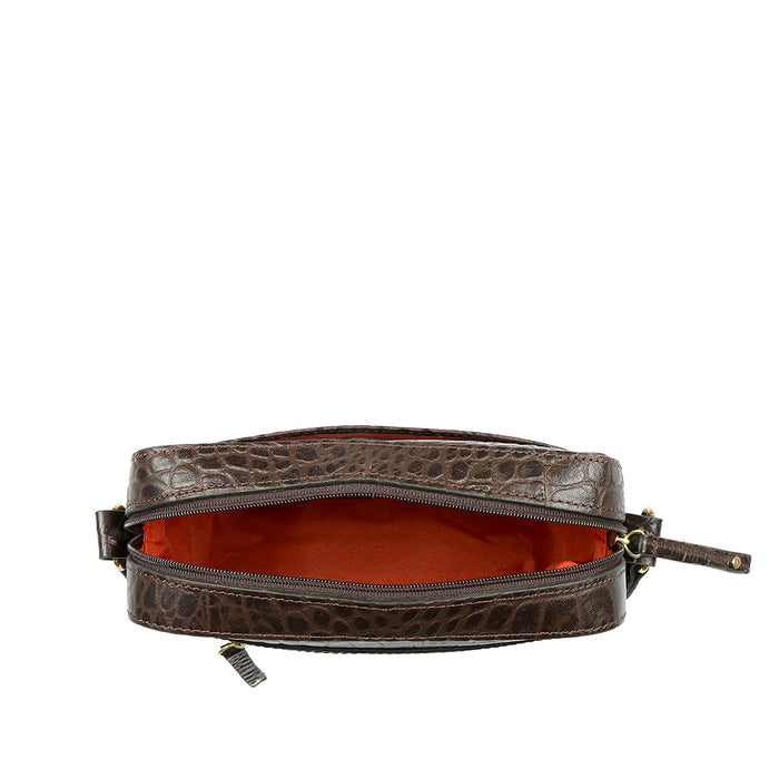 Valentine Brown Leather Crossbody