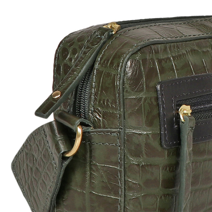 Valentine Green Leather Crossbody