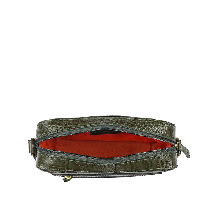 Valentine Green Leather Crossbody