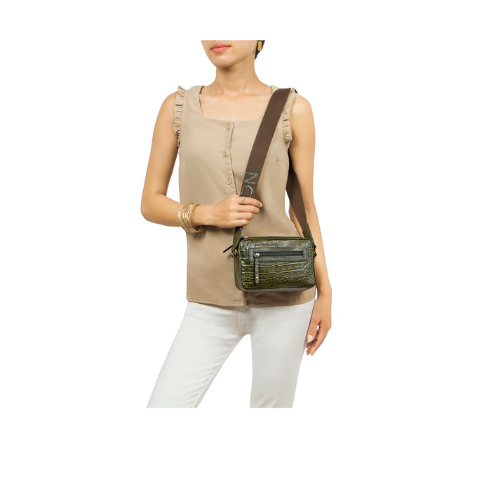 Valentine Green Leather Crossbody