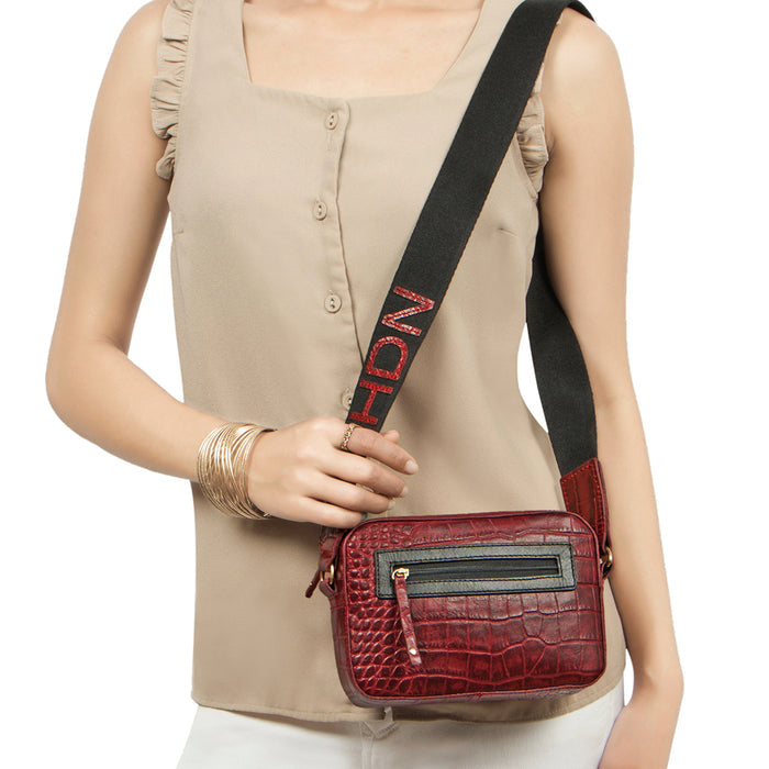 Valentine Marsala Leather Crossbody