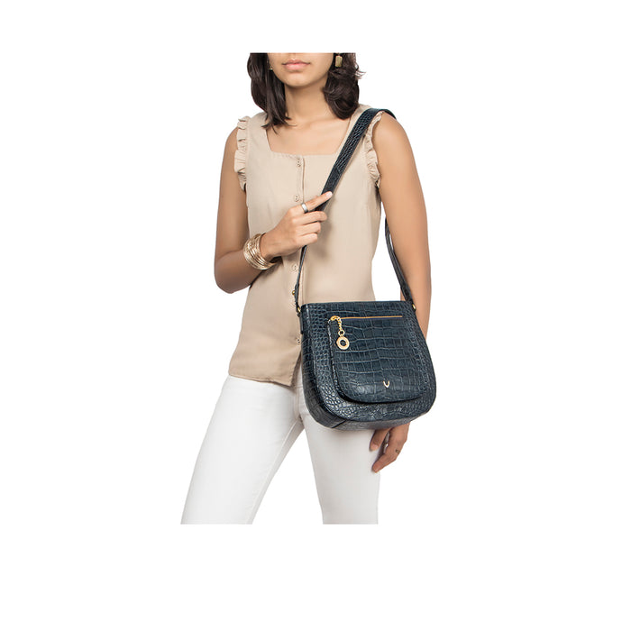 Valerie 01 Blue Leather Shoulder Bag