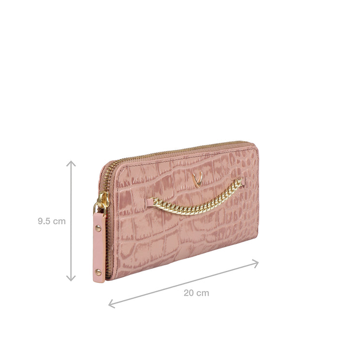 Valerie W2 Pink Leather Zip Around Wallet