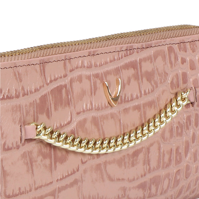 Valerie W2 Pink Leather Zip Around Wallet