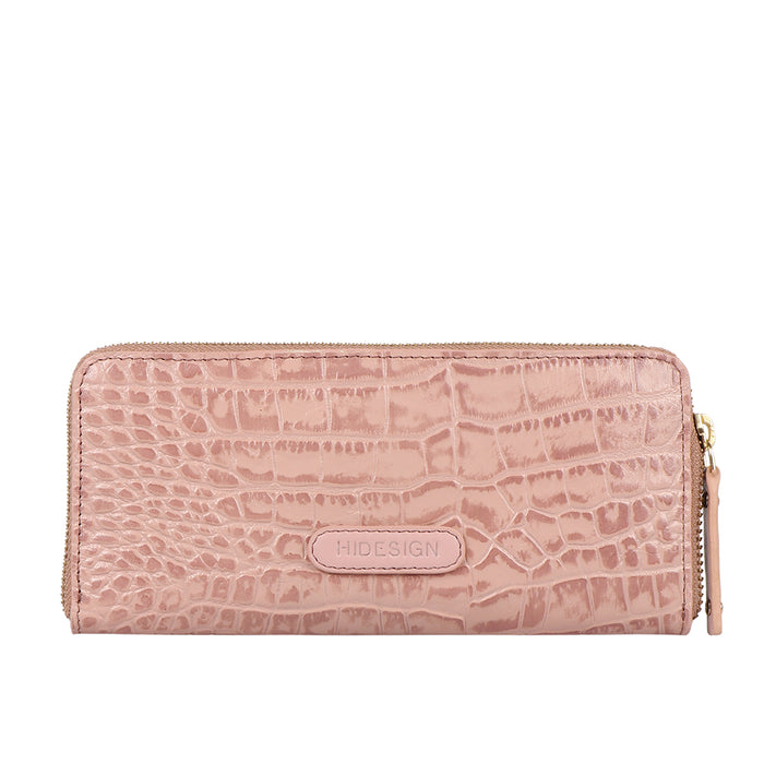Valerie W2 Pink Leather Zip Around Wallet