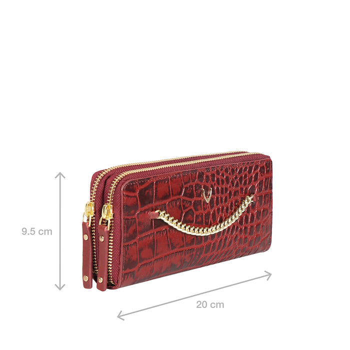 Valerie W2 Red Leather Zip Around Wallet