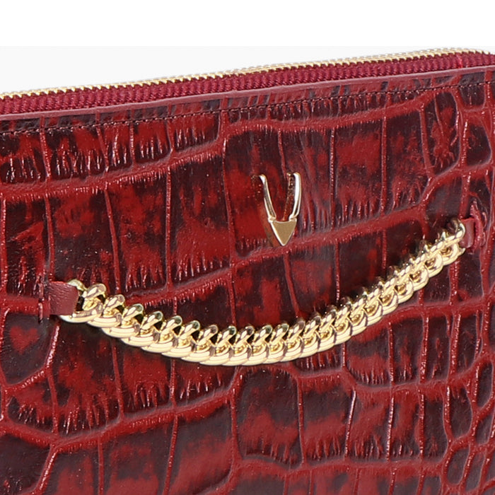 Valerie W2 Red Leather Zip Around Wallet