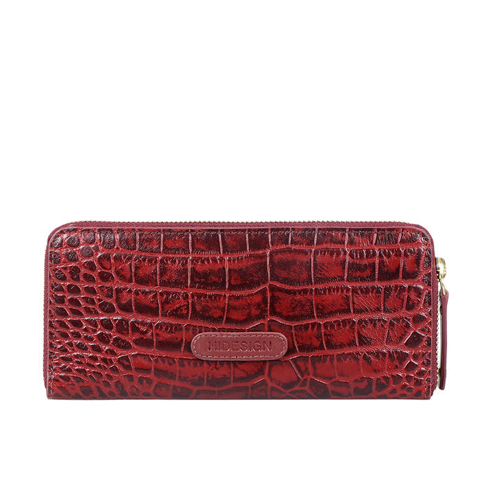 Valerie W2 Red Leather Zip Around Wallet