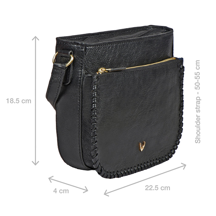 Valonia 03 Black Leather Sling Bag