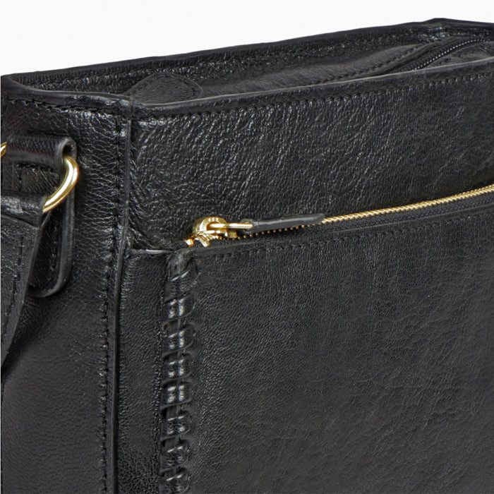 Valonia 03 Black Leather Sling Bag