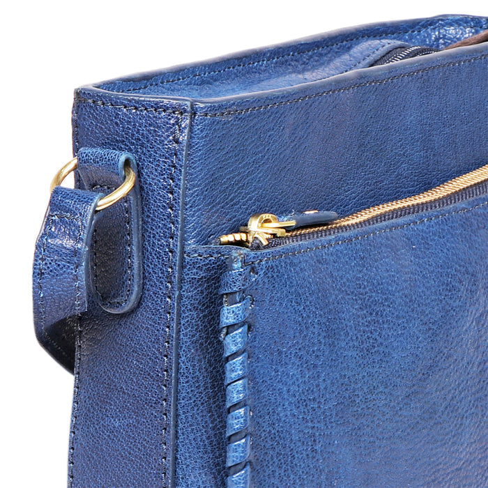 Valonia 03 Blue Leather Sling Bag