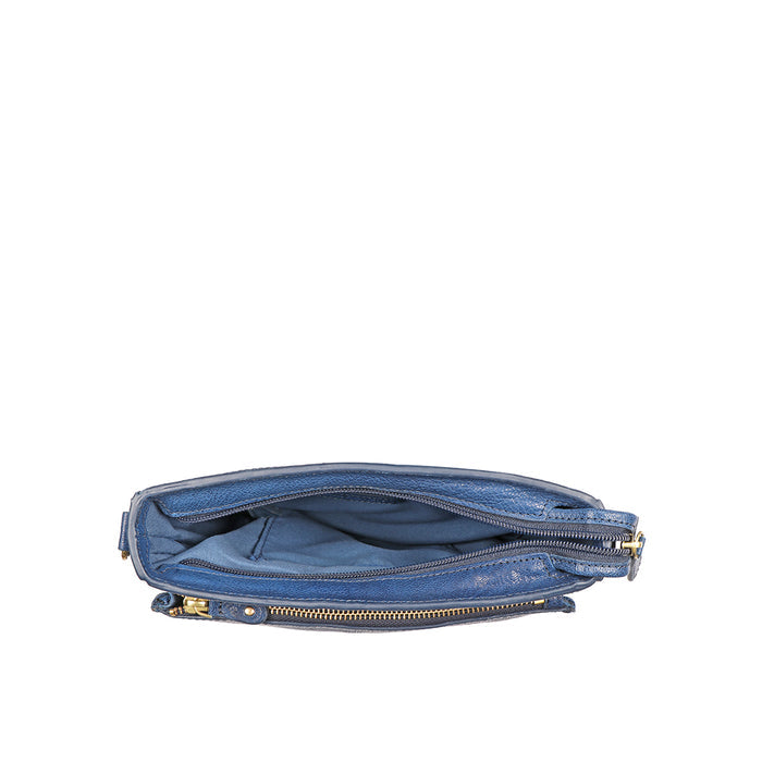 Valonia 03 Blue Leather Sling Bag