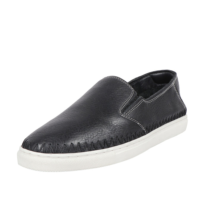 Vancouver Men's Black Leather Slip On