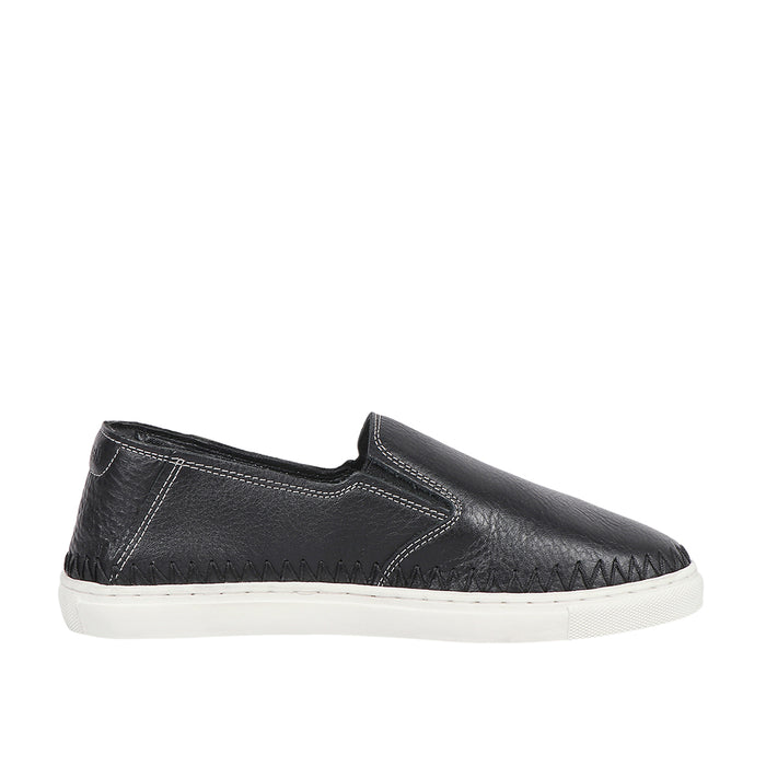 Vancouver Men's Black Leather Slip On