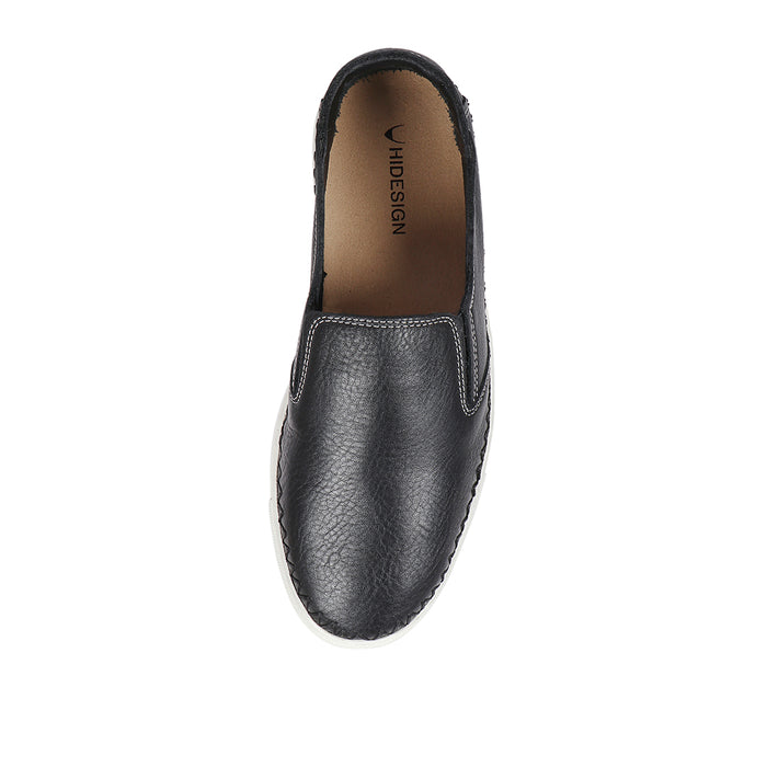 Vancouver Men's Black Leather Slip On