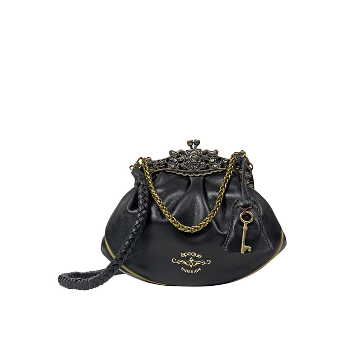 Versailles 01 Black Leather Sling Bag