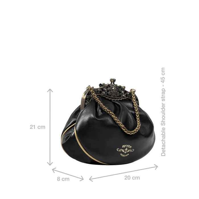 Versailles 01 Black Leather Sling Bag