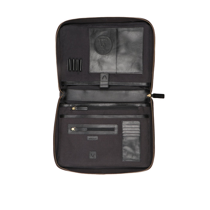 Vibes 02 Black Leather  Briefcase