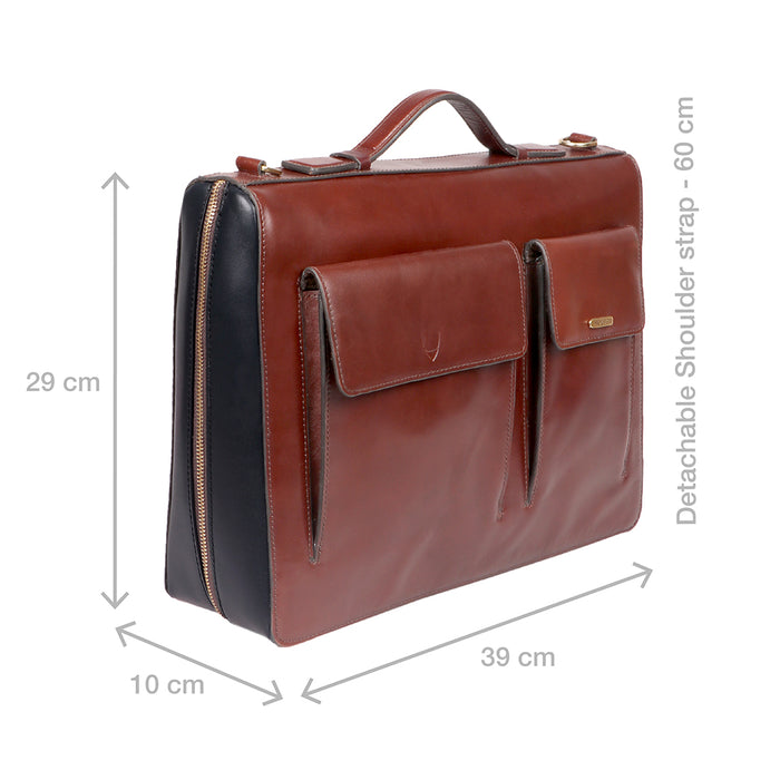 Vibes 02 Brown Leather  Briefcase