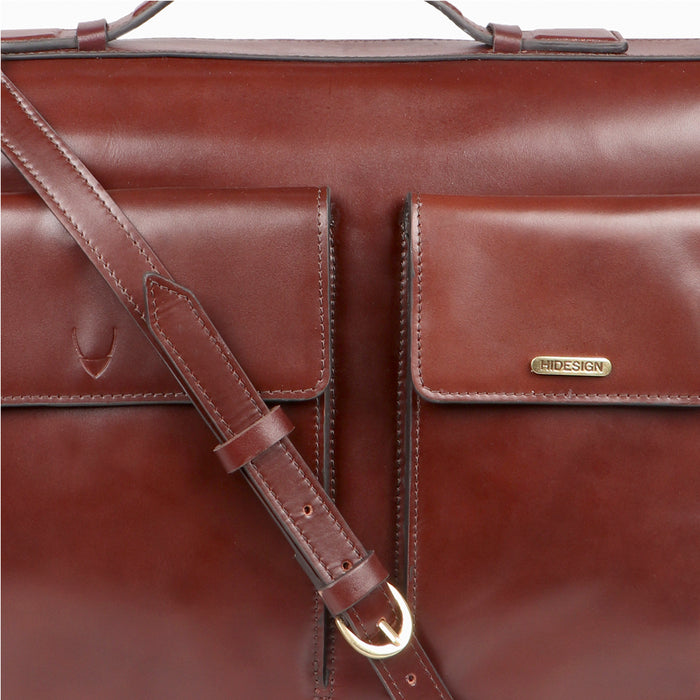 Vibes 02 Brown Leather  Briefcase