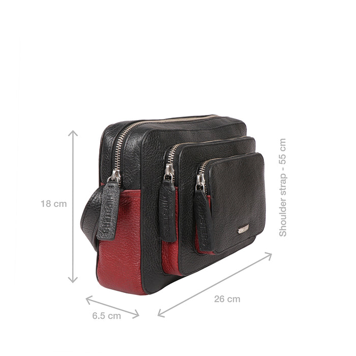 Vibes 03 Black Leather Sling Bag