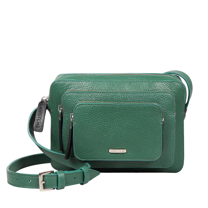 Vibes 03 Green Leather Sling Bag
