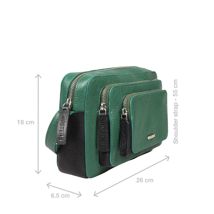 Vibes 03 Green Leather Sling Bag