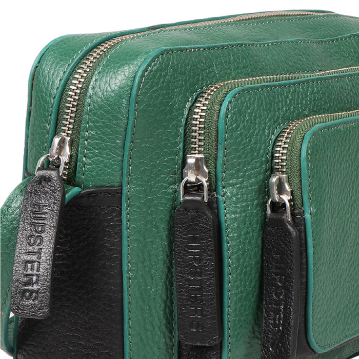 Vibes 03 Green Leather Sling Bag