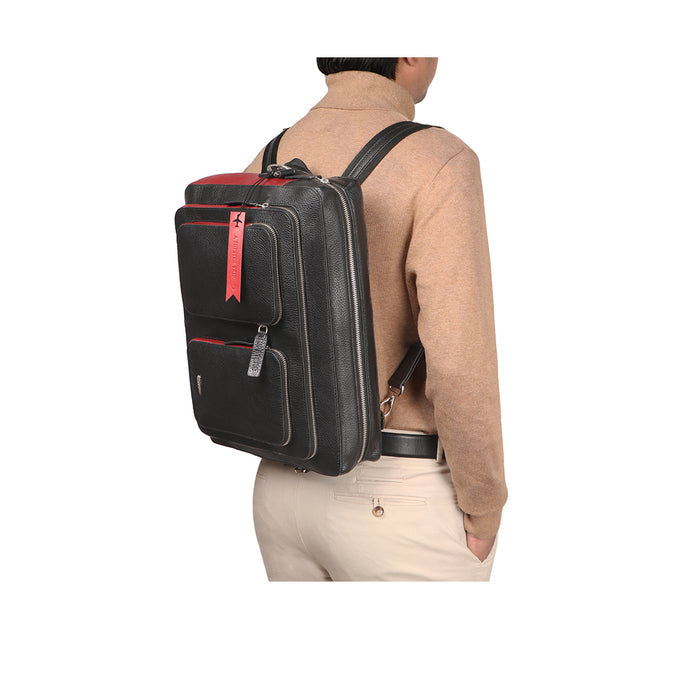 Vibes 04 Black Leather  Messenger Bag