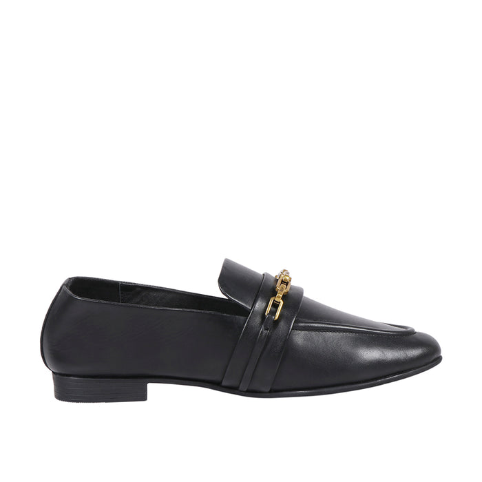 Vienna Women's Black Leather Loafers