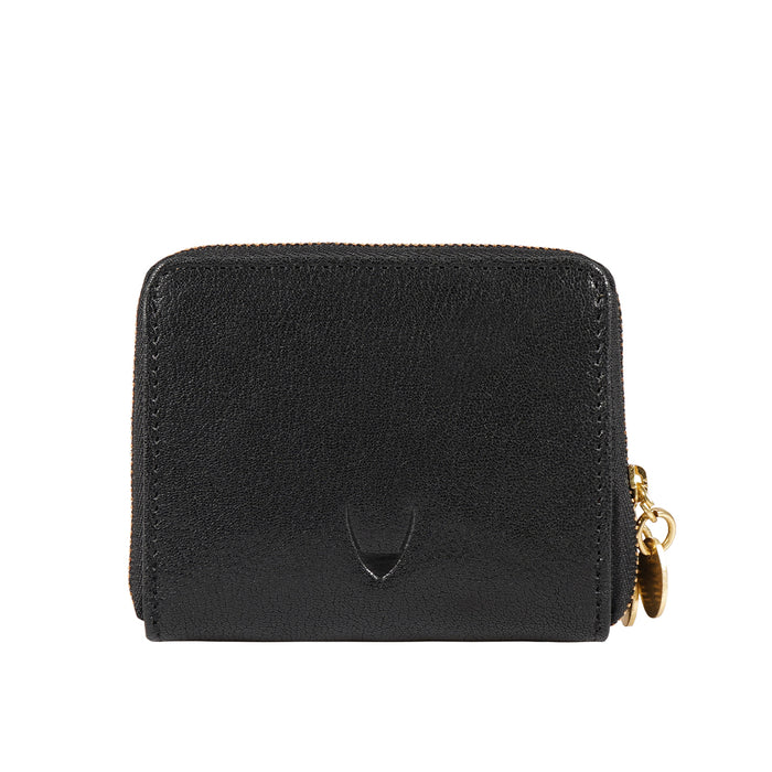 Vine W1 Black Leather Zip Around Wallet