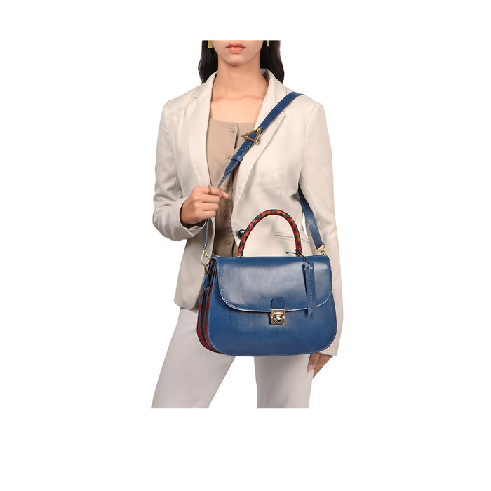 Vintage 01 Blue Leather Sling Bag