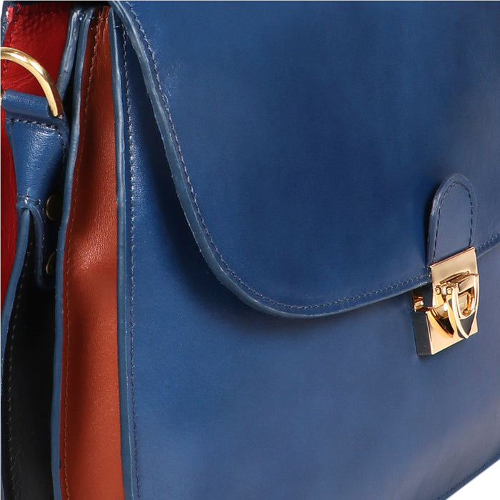 Vintage 01 Blue Leather Sling Bag