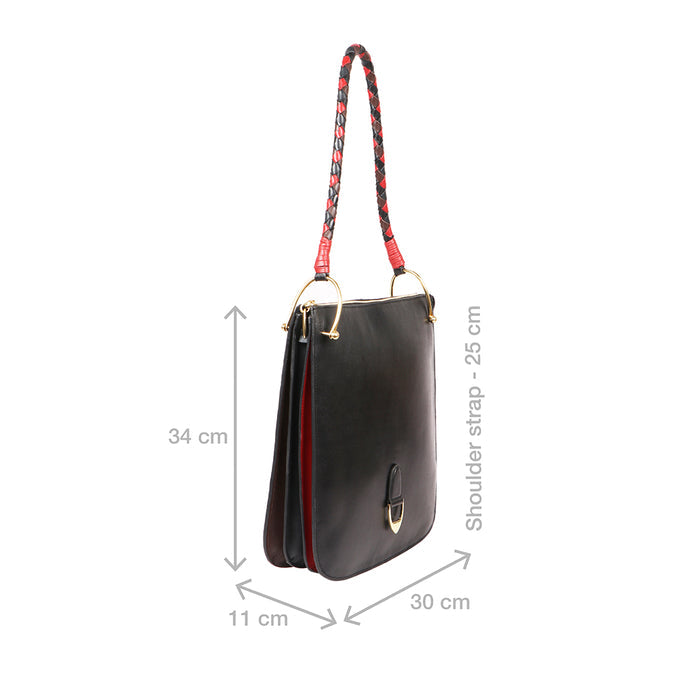Vintage 02 Black Leather Shoulder Bag