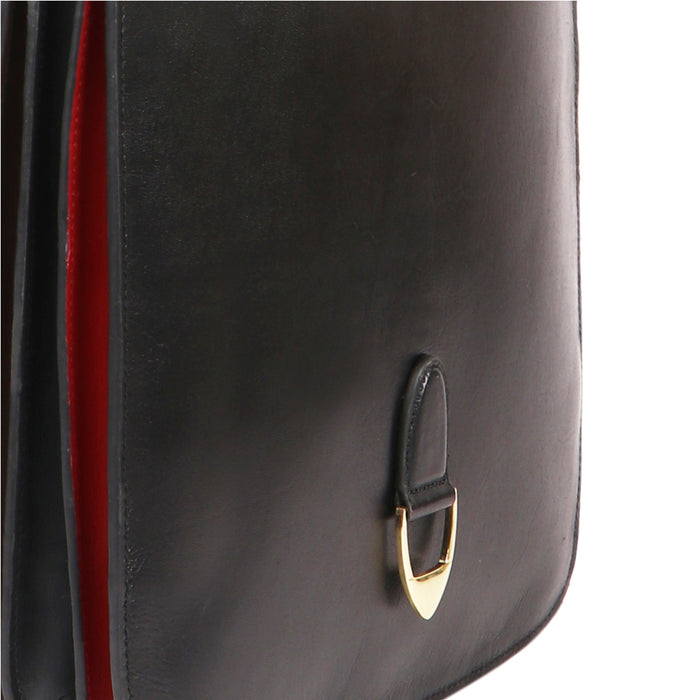 Vintage 02 Black Leather Shoulder Bag