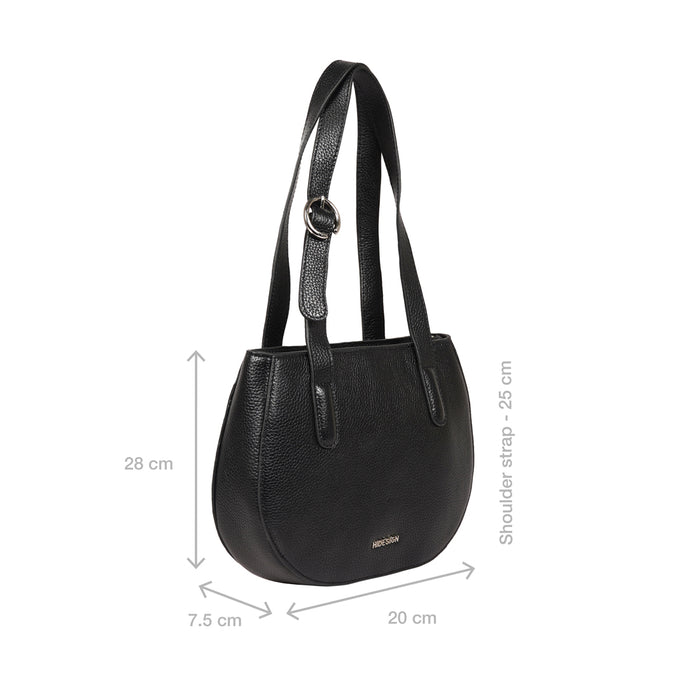 Violette 01 Black Leather Shoulder Bag
