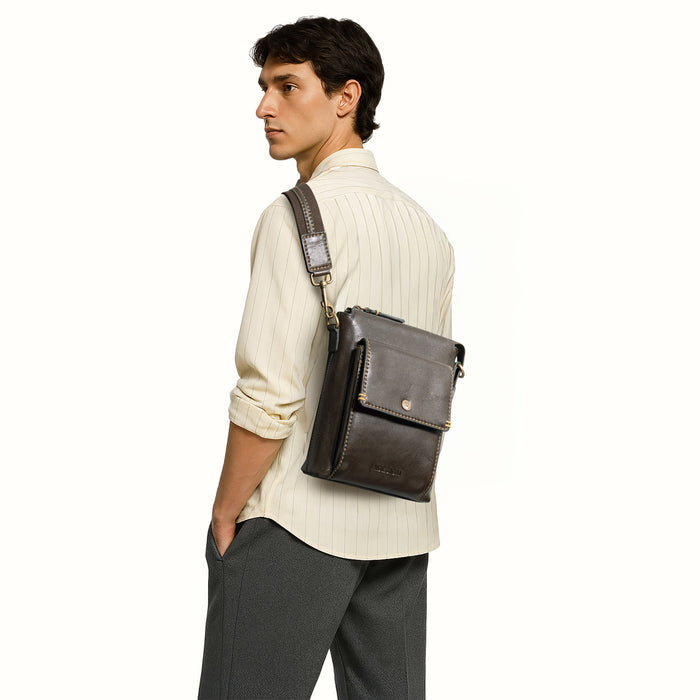 Viscounti 01 Olive Leather Crossbody