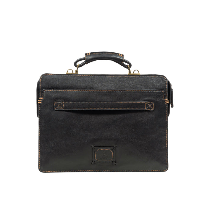 Viscounti 02 Black Leather Briefcase