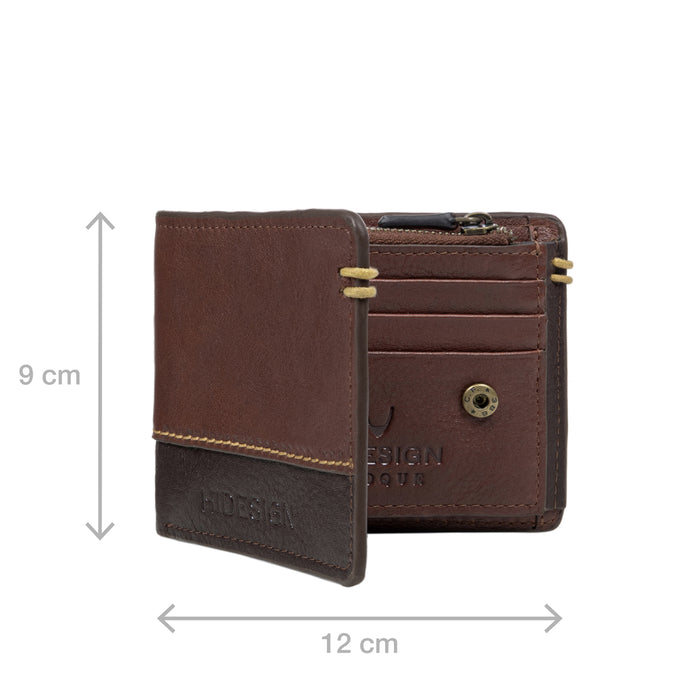 Viscounti W1 Tan Leather Tri-Fold Wallet