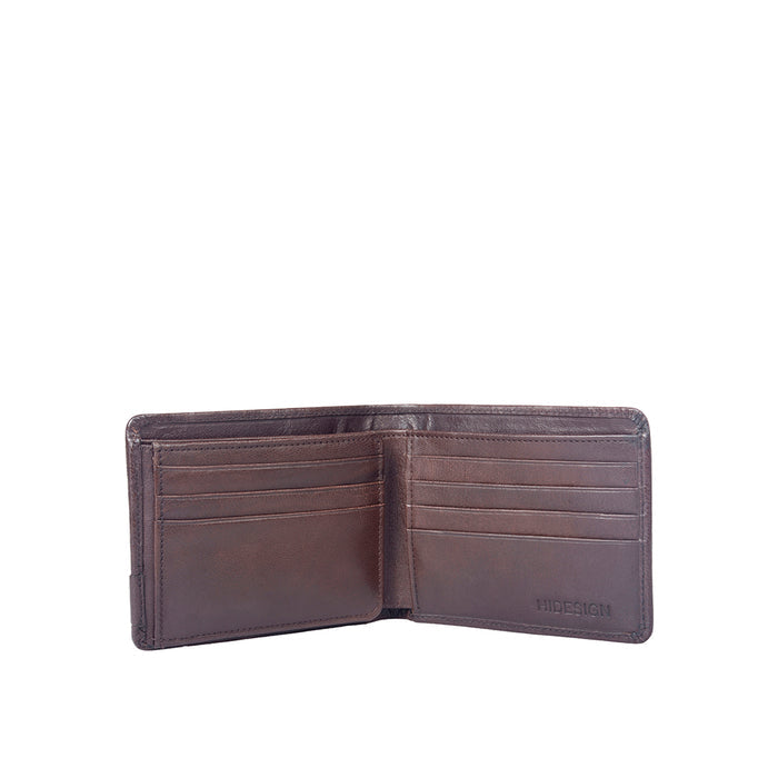 Vw002  Brown Leather Bi-Fold Wallet