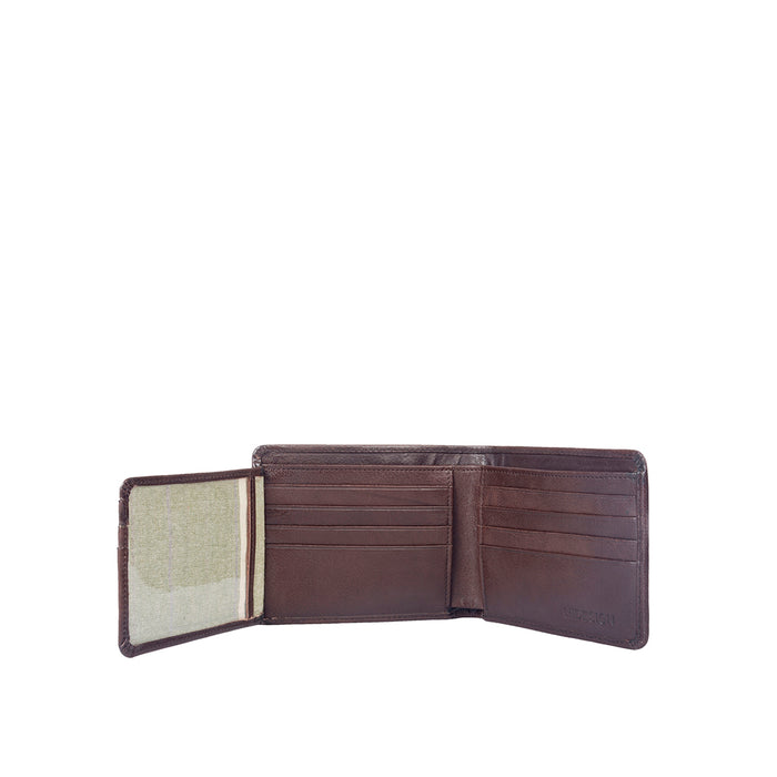 Vw002  Brown Leather Bi-Fold Wallet