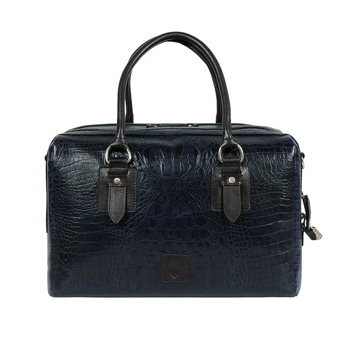 Wanderer 03 Blue Leather Duffle Bag